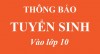 Tuyển sinh vào lớp 10 THPT năm học 2024-2025